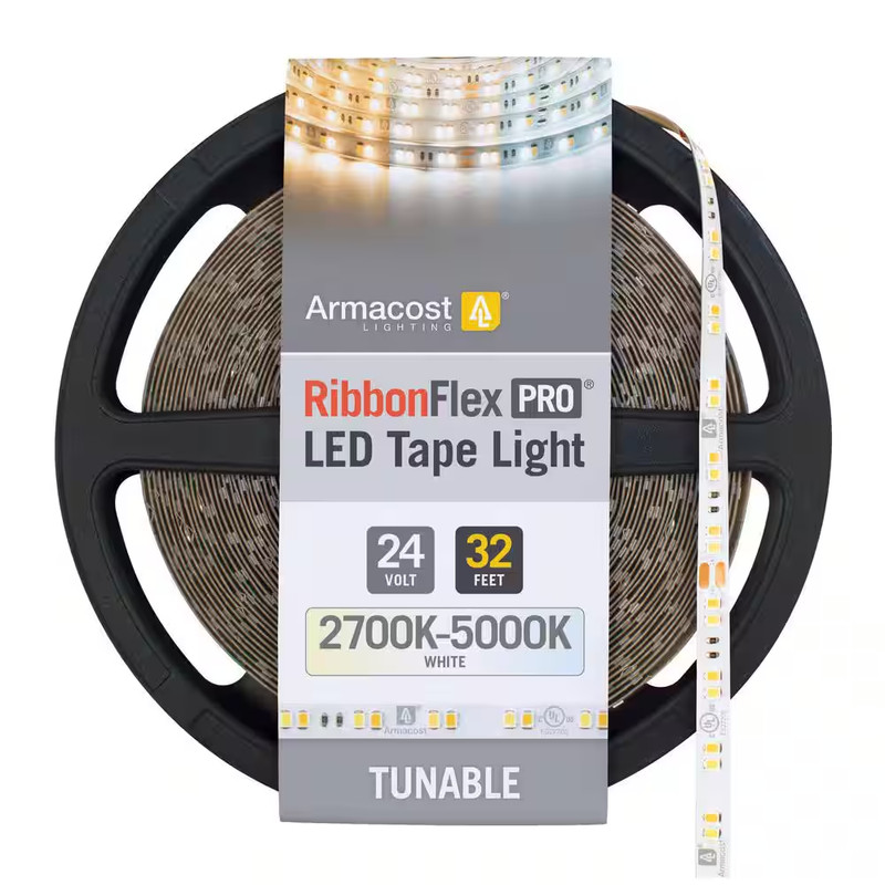 Ribbonflex Pro 24-Volt White CCT Tunable LED Strip Light Tape 32 Ft. (10 M) gallery