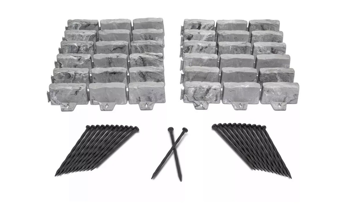 EasyFlex No dig Landscape Edging W Anchoring Spikes 2.7 In Tall 15 Ft Stonelook gallery