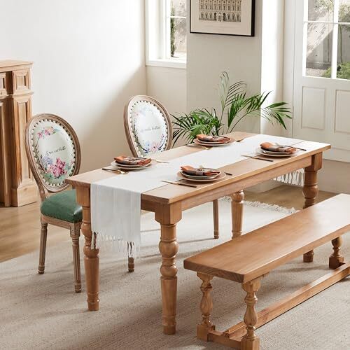 Braided Farmhouse Table Runner 13x48 Inch, 48" x 13" (Runner) Braided White gallery