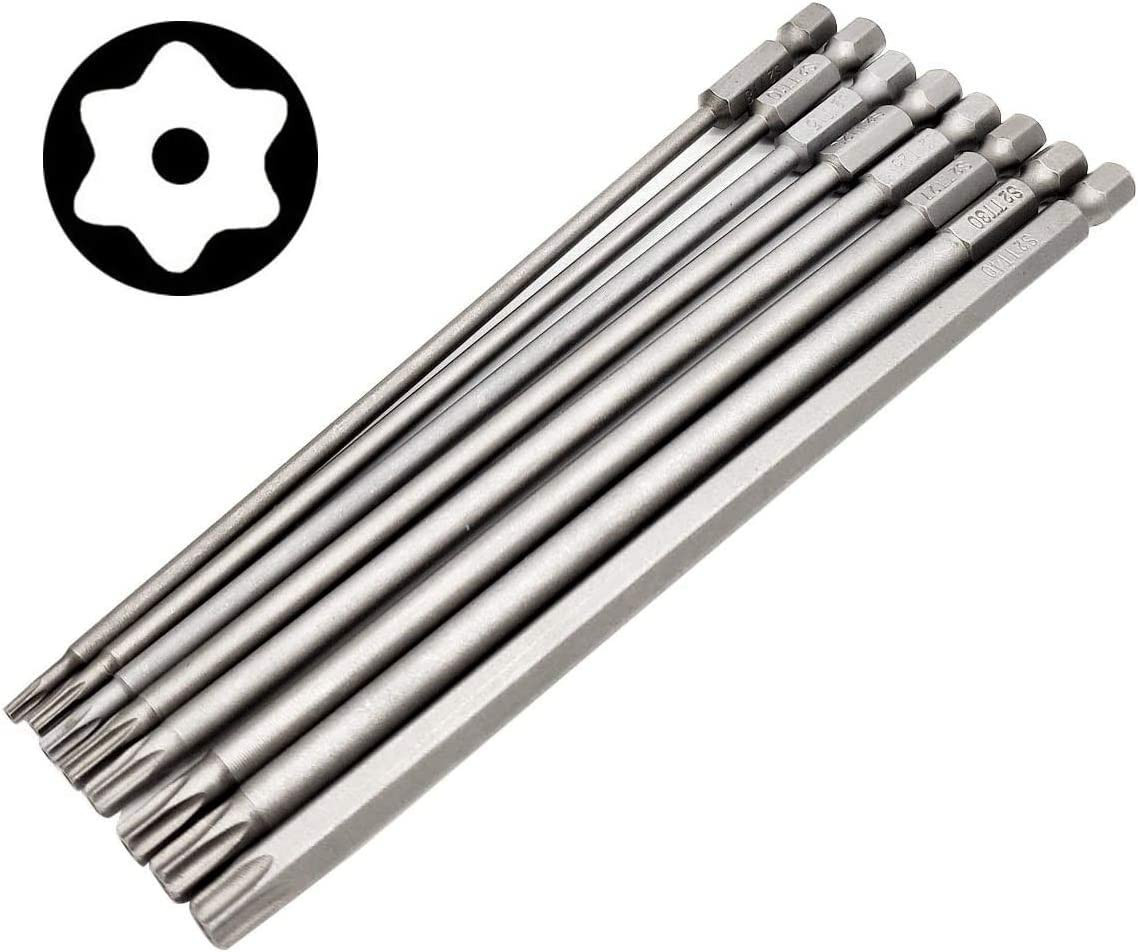 8Pcs 6 Inch (150Mm) Length 1/4 Inch Hex Shank Torx Head Screw Driver Bit Set Sec gallery