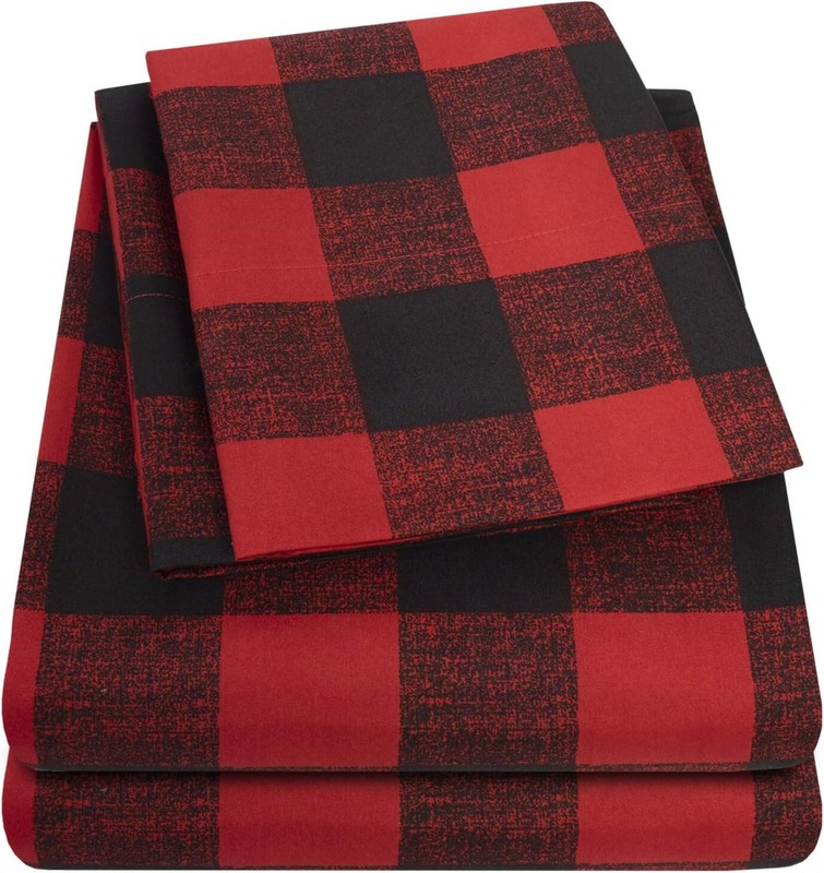 1800 Supreme Collection Extra Soft Deep Pocket Sheet Set, King, Buffalo Check gallery