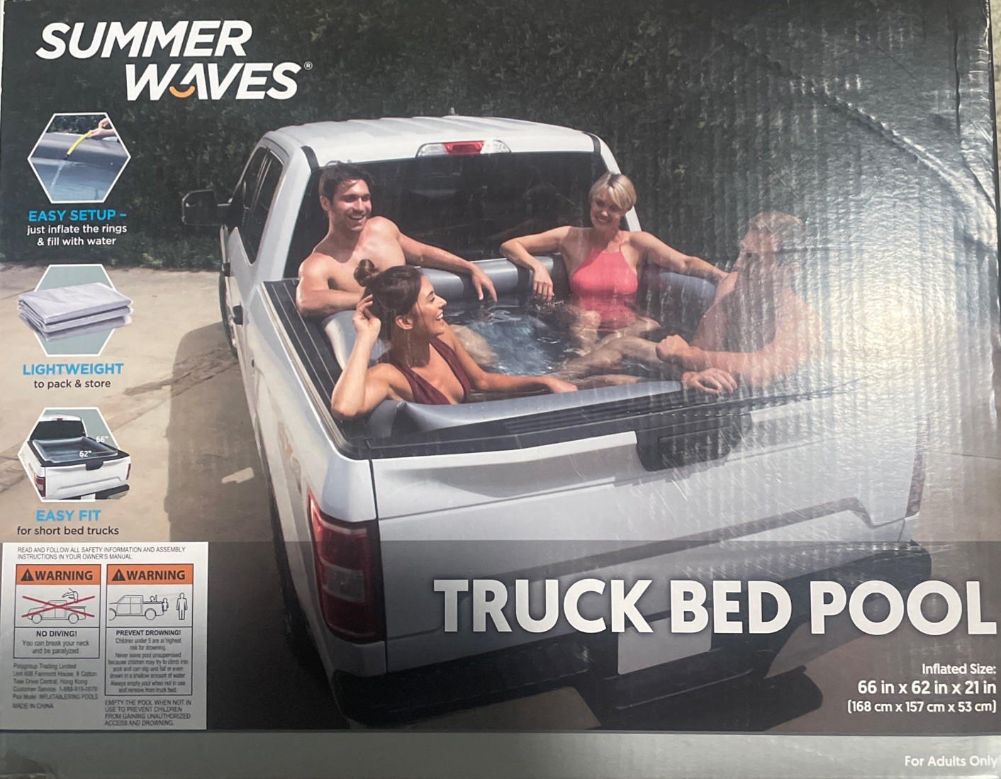 Summer Waves Inflatable Truck Bed Swimming Pool Measures gallery
