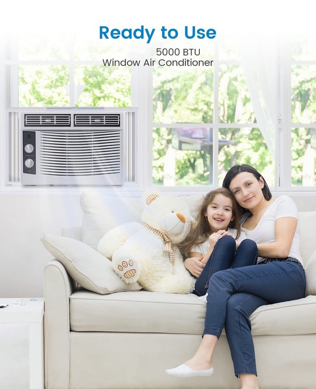 🔥Window Air Conditioners Mechanical Control Panel AC Unit W/Kit 5000 BTU Mounte gallery