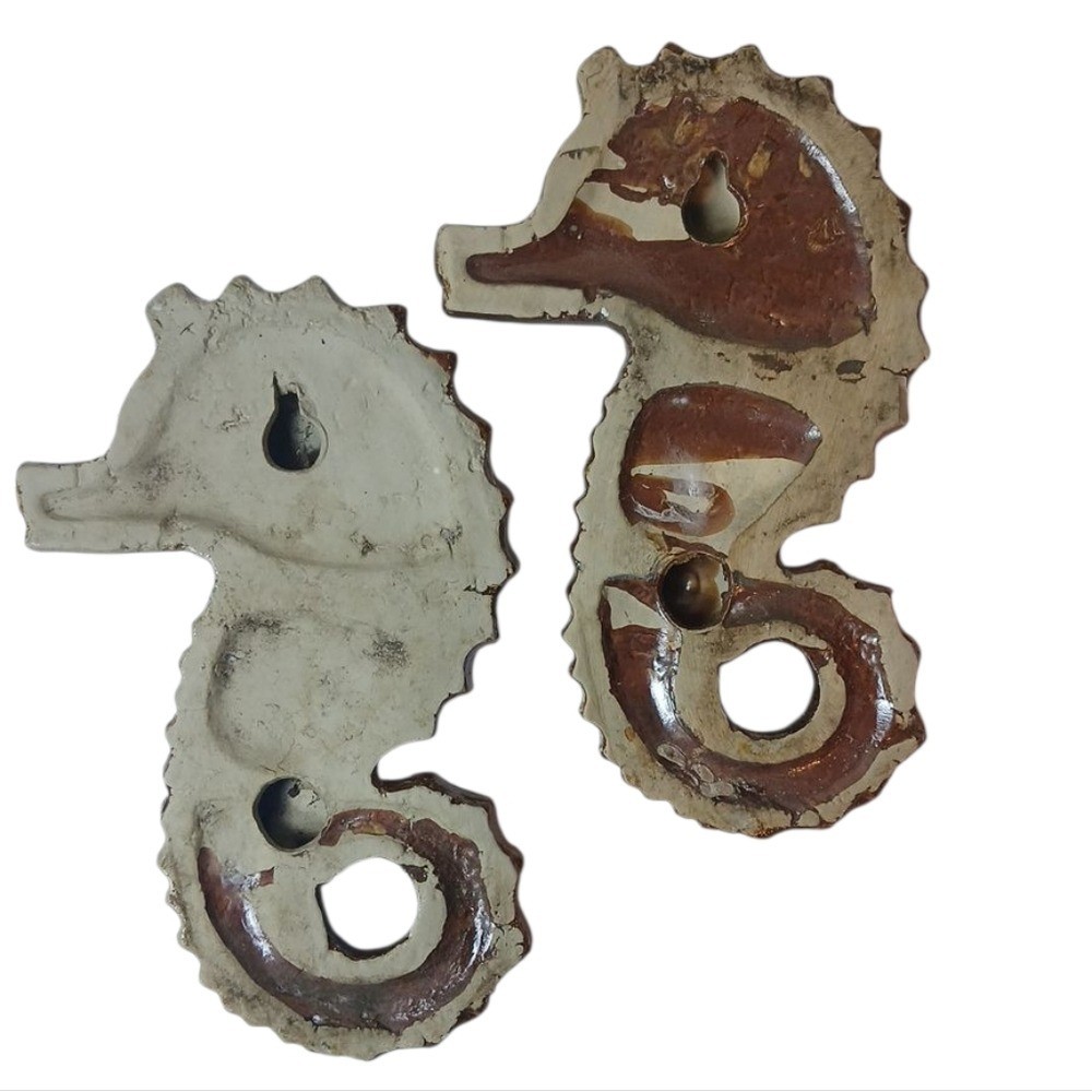 Ceramic Seahorse Wall Decor - Brown and Blue Set Of 2 gallery