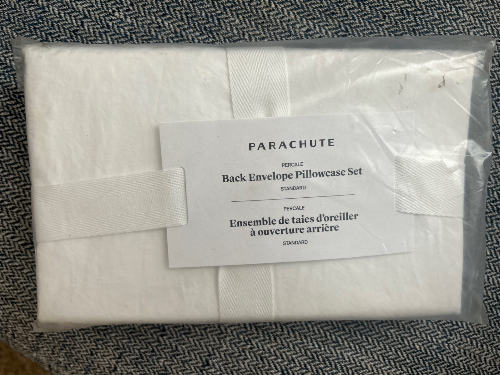 Parachute Back Envelope Pillowcase Set Percale White gallery