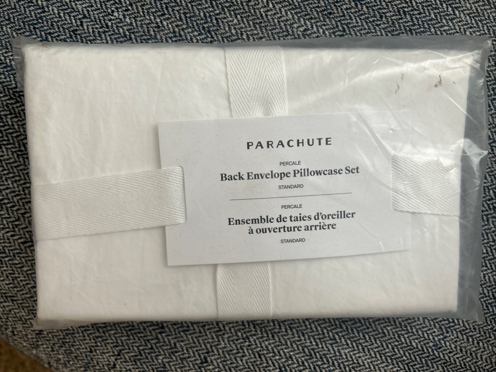 Parachute Back Envelope Pillowcase Set Percale White