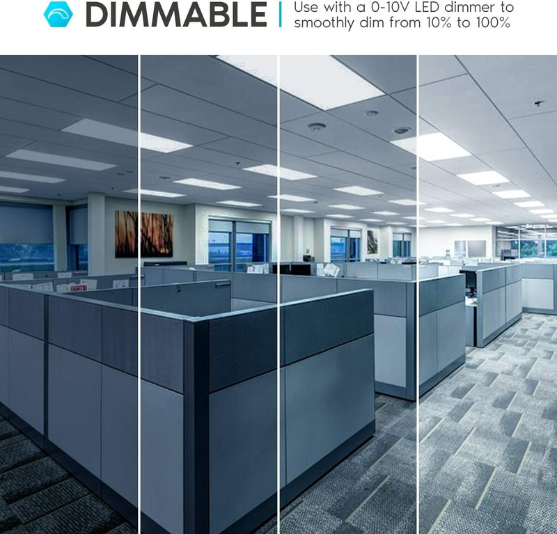 LED Flat Panel Light 2X2FT, 2X4FT White LED Drop Ceiling Office Lights, Dimmable gallery