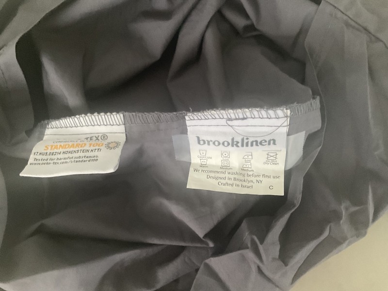 BROOKLINEN DK GRAY PERCALE STANDARD PILLOW CASES 20x27 gallery