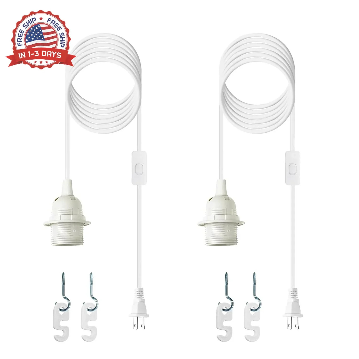 Plug in Light Socket - 16Ft Pendant Light Cord Kit E26/E27 Light Socket Hanging gallery