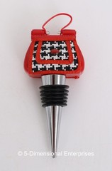 Vintage Red Black & White Pattern Purse Wine Bottle Stopper