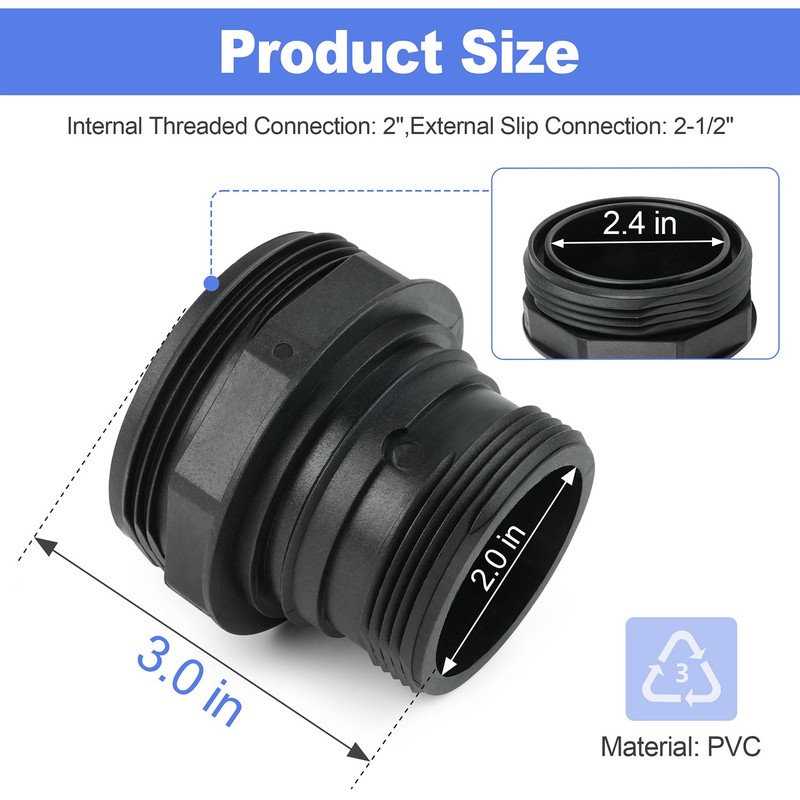 Replacement Bulkhead Fitting 2 X 2-1/2" CX3035F for Hayward SwimClear C2030 gallery
