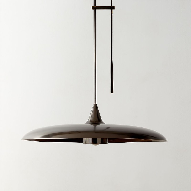 Brio Brass Pendant Light CB2 Studio Anansi Italian Black Finish Mid Century 24" gallery