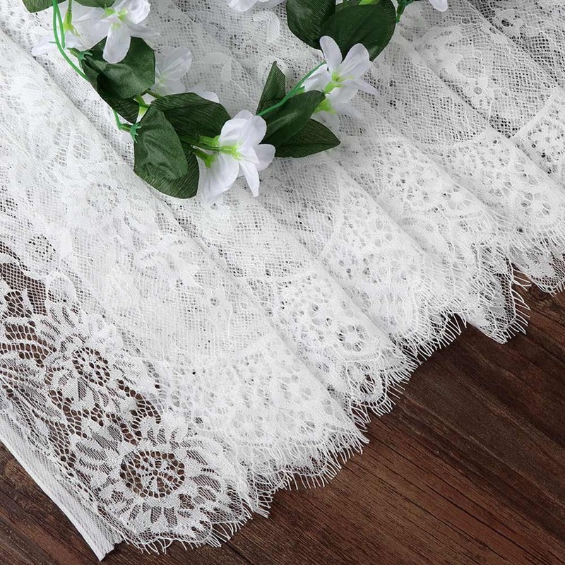 Hooqict 4 Pack Lace Table Runner 14 x 120 Inch Ivory 14 x 120 Inch, White gallery