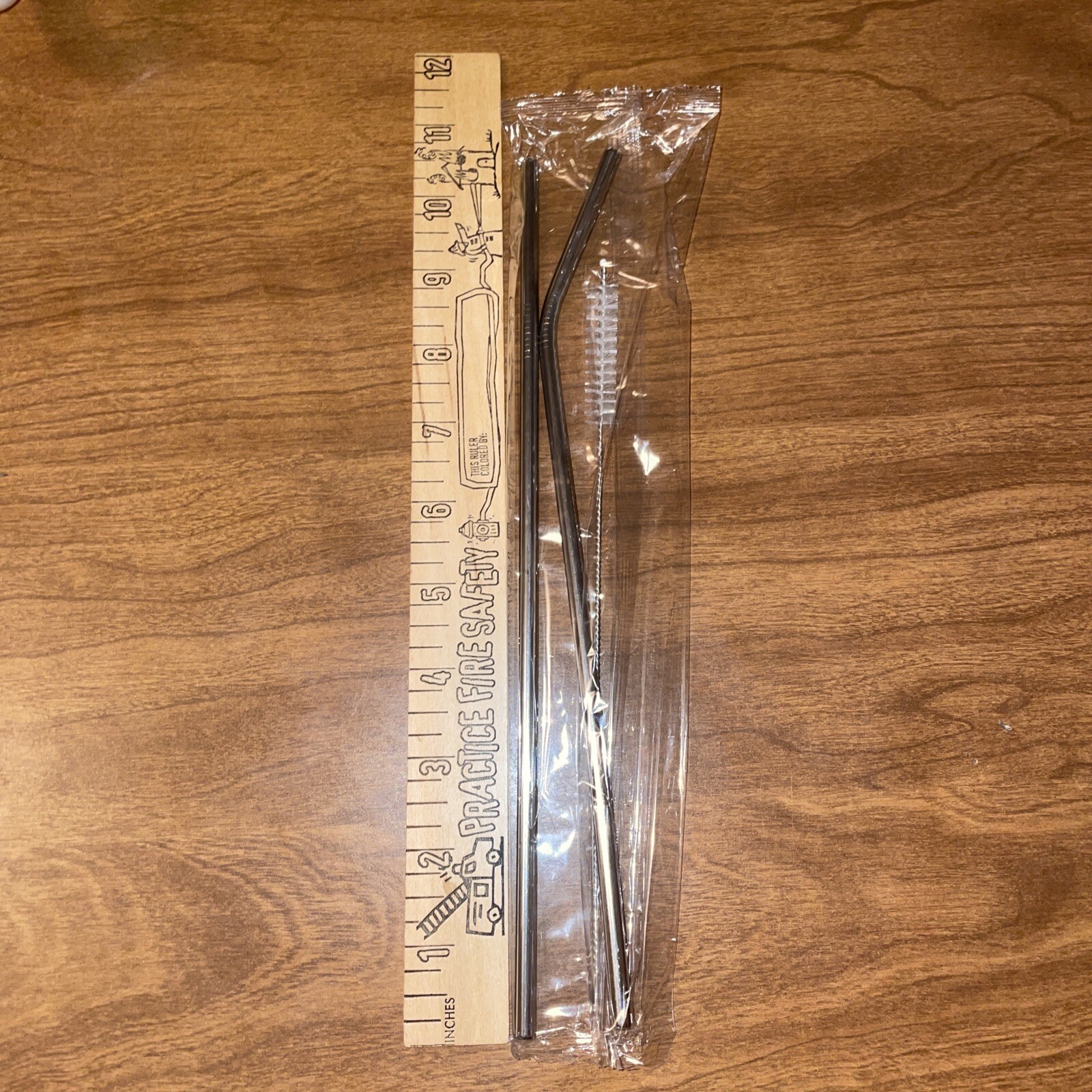 Sealed Three Piece Stainless Metal Straw Set 11 Inches Long gallery