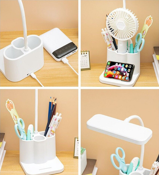 Dimmable LED Desk Light Touch Sensor Table Bedside Reading Lamp USB Rechargeable gallery