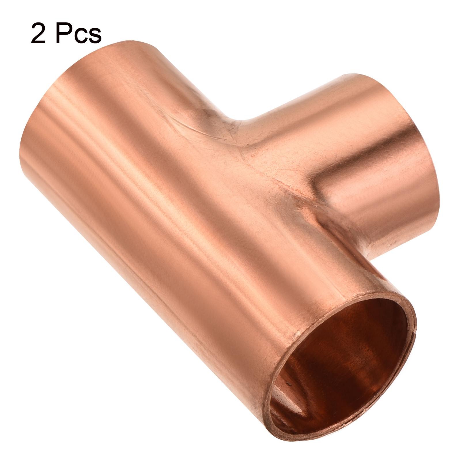 2 pack Tee Copper Fitting 3 Way Welding Joint 3/4 Inch ID gallery