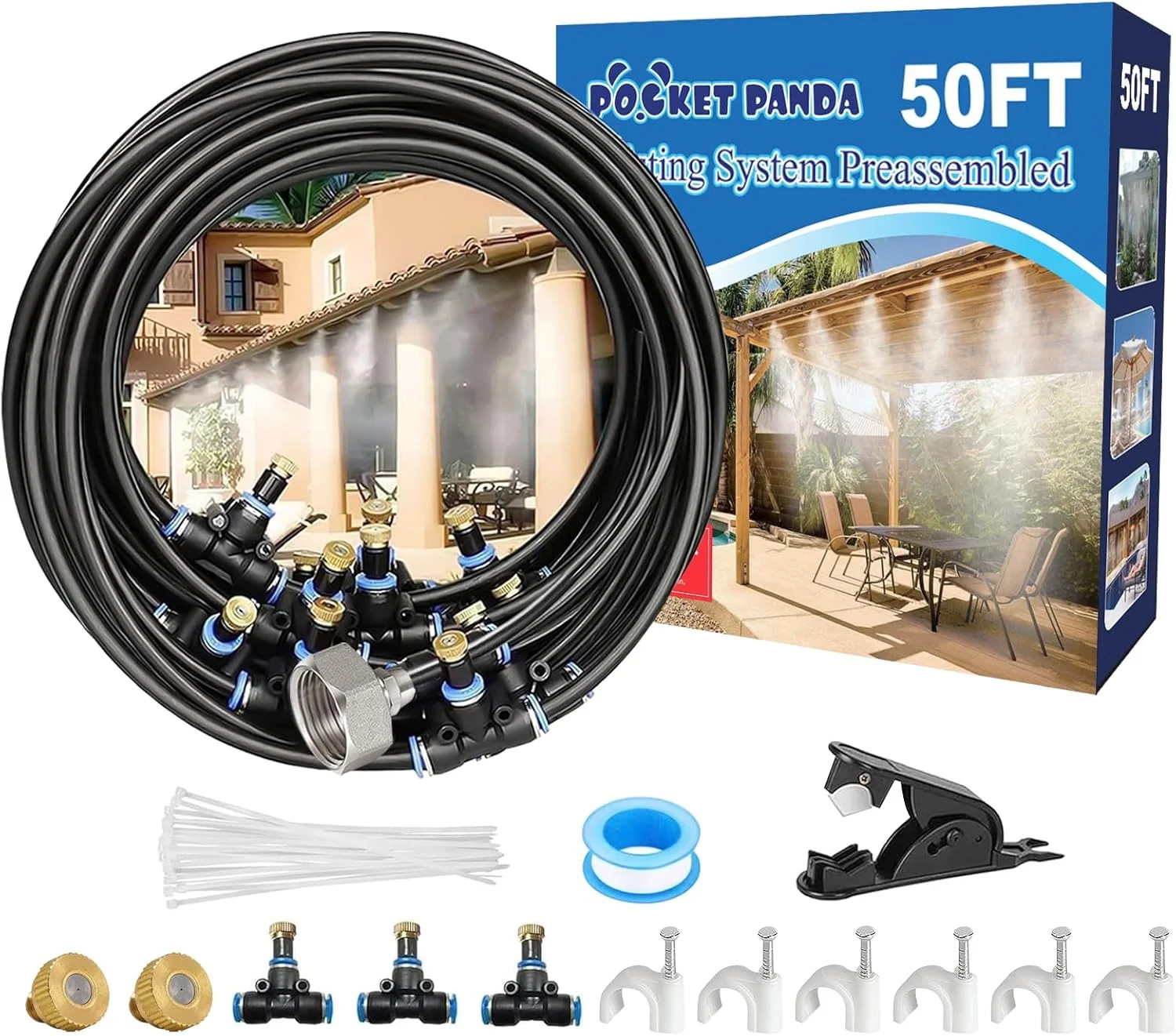 Pre-Assembled Misters for Outside Patio,Outdoor Water Misting Cooling System,50F gallery