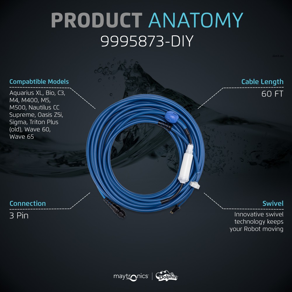 Dolphin Authentic Replacement Parts- Cable and Swivel DIY 9995873-DIY M4, gallery