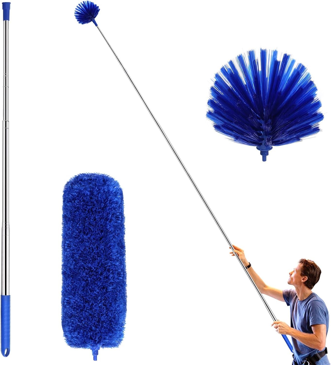 Microfiber Ceiling Fan Duster & Cobweb Cleaning Brush Cleaner Kit Extension Pole gallery