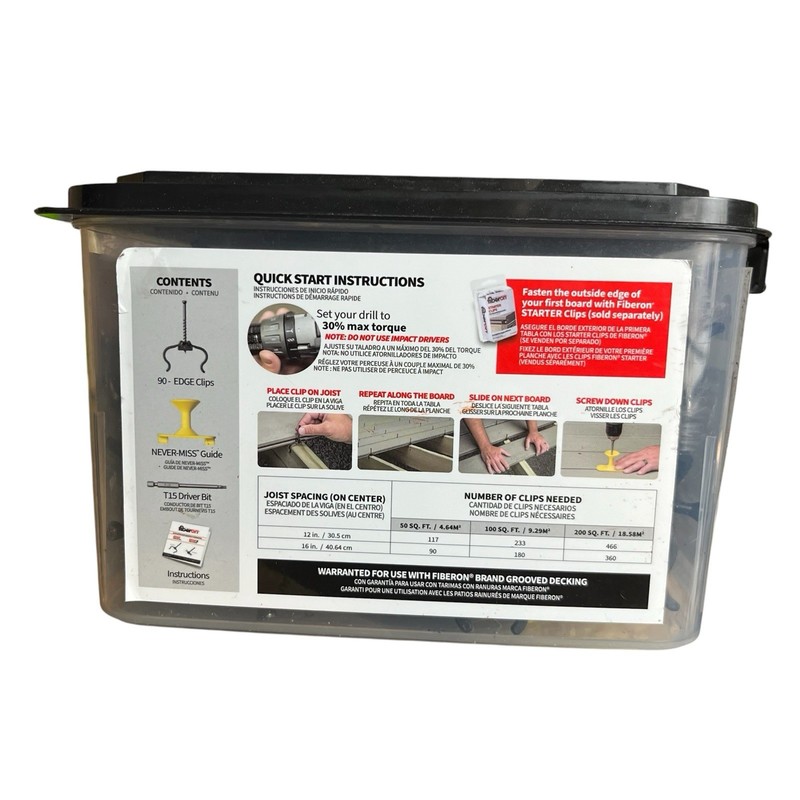 Fiberon Edge Hidden Fasteners - 90 Count Box - 50 sq ft (4.65 m. sq.) Coverage gallery