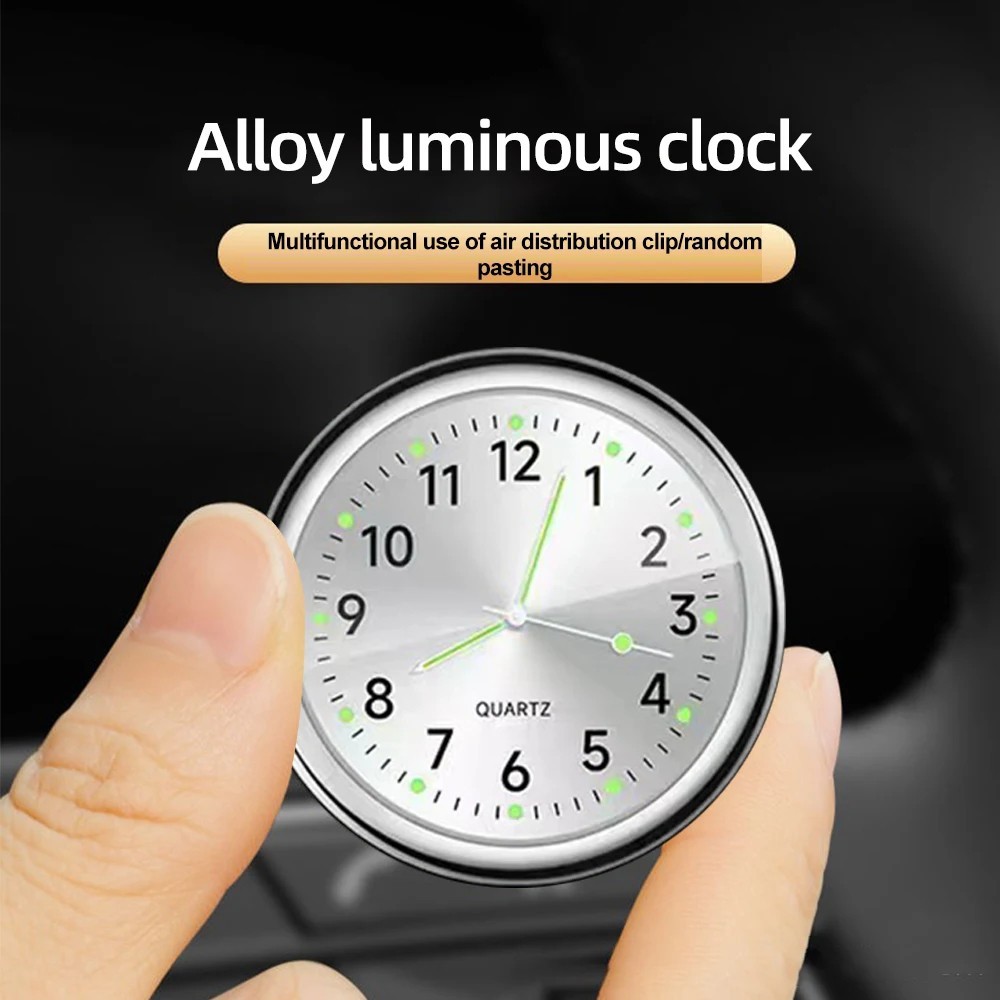 In-Car Mini Luminous Quartz Analog Clock Dashboard Stick-On Watch Decoration gallery