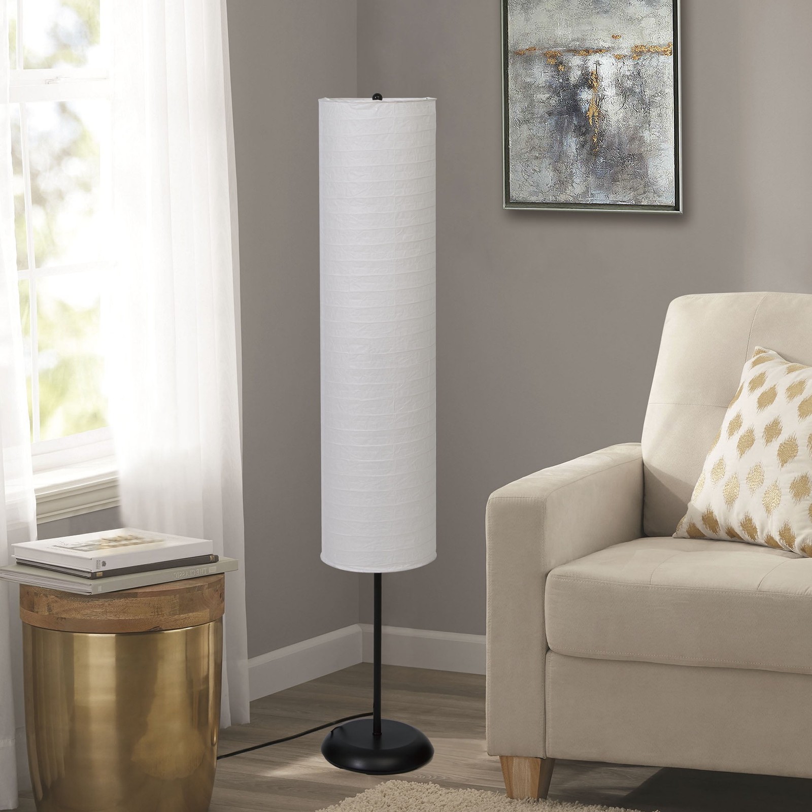 Bohemian Collapsible Floor Lamp, with Ricepaper Ivory Shade gallery
