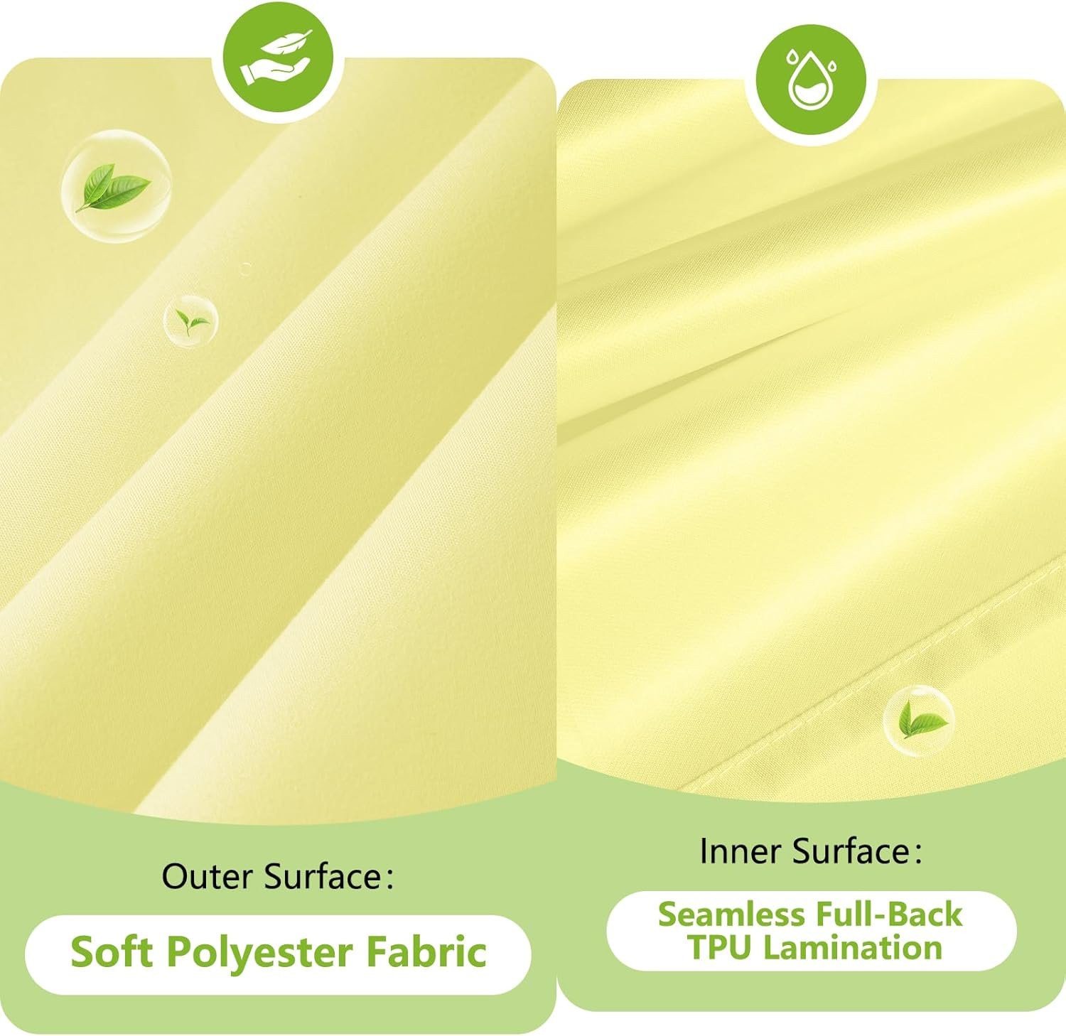 Bright Yellow Ruffle Shower Curtain with Waterproof TPU Backed, Soft Microfiber gallery