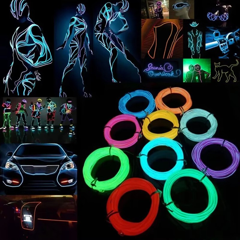 1m-5m El Wire String Light Led Luminous Camping Waterproof Outdoor Flexible Neon gallery