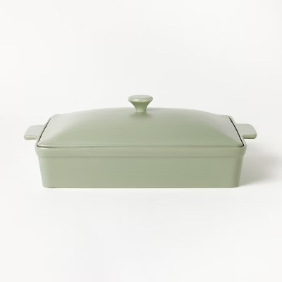 4qt Stoneware Rectangle Baking Dish with Lid - Figmint gallery