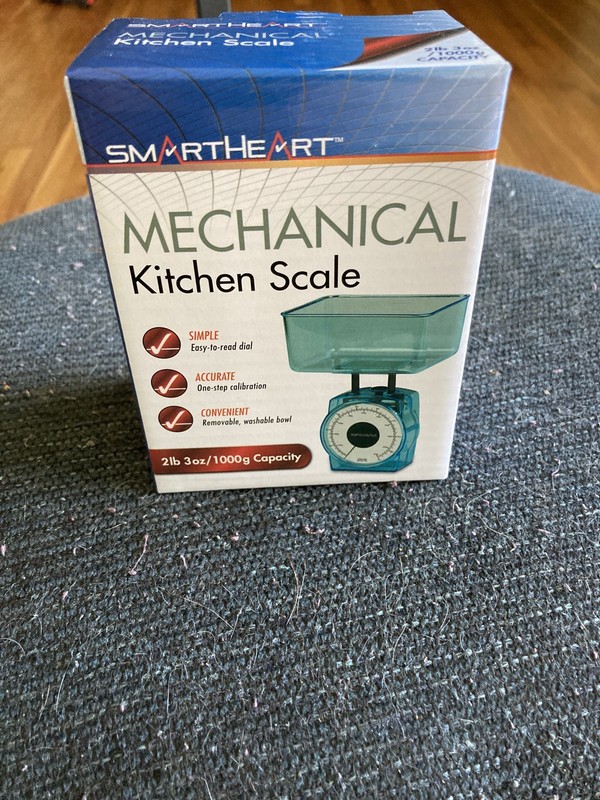 SMALL BLUE MECHANICAL SCALE FOR WEIGHING FOOD PORTIONS UP TO 35 OZ US SELLER gallery
