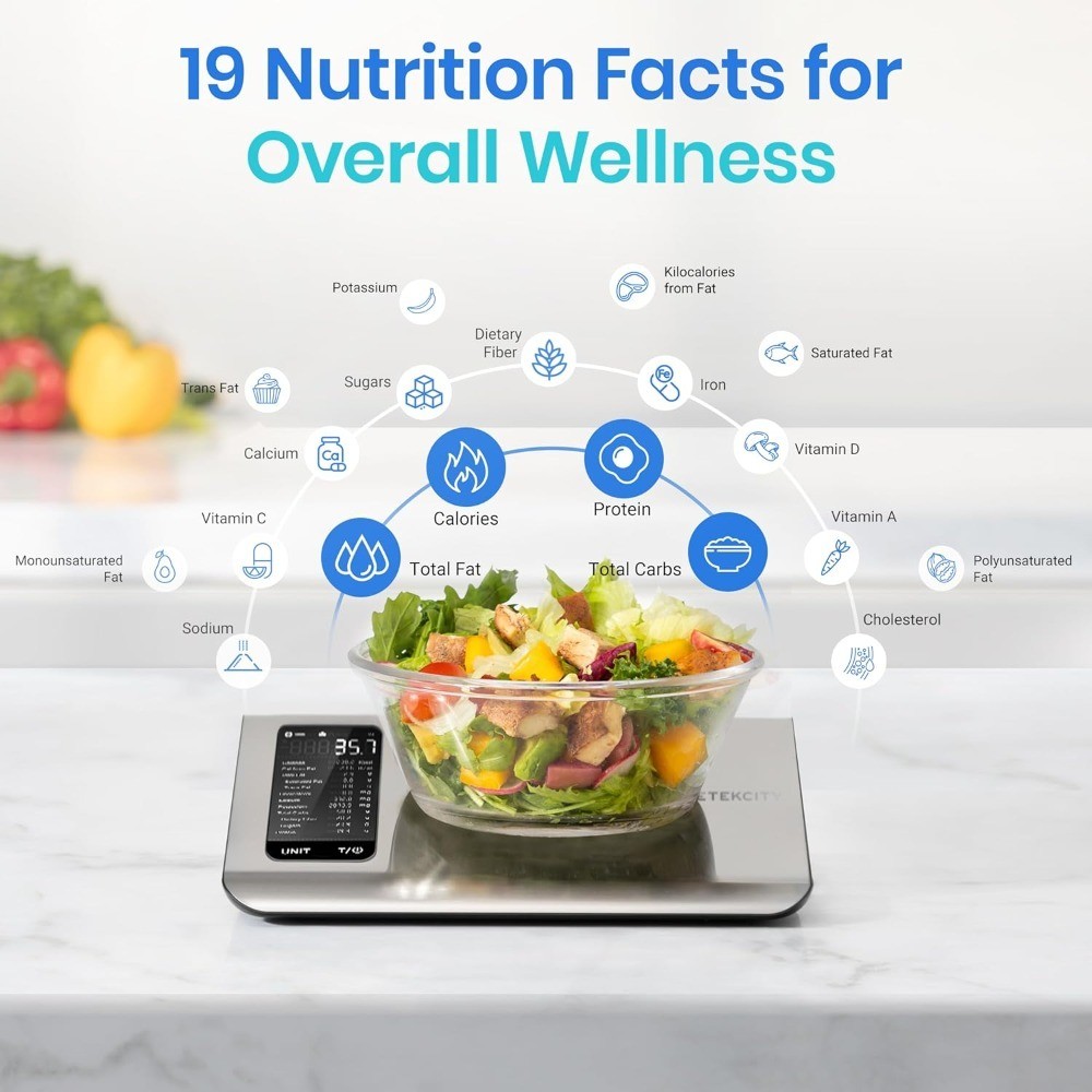Smart Food Kitchen Scale with Nutritional Calculator, Free App with 19 gallery