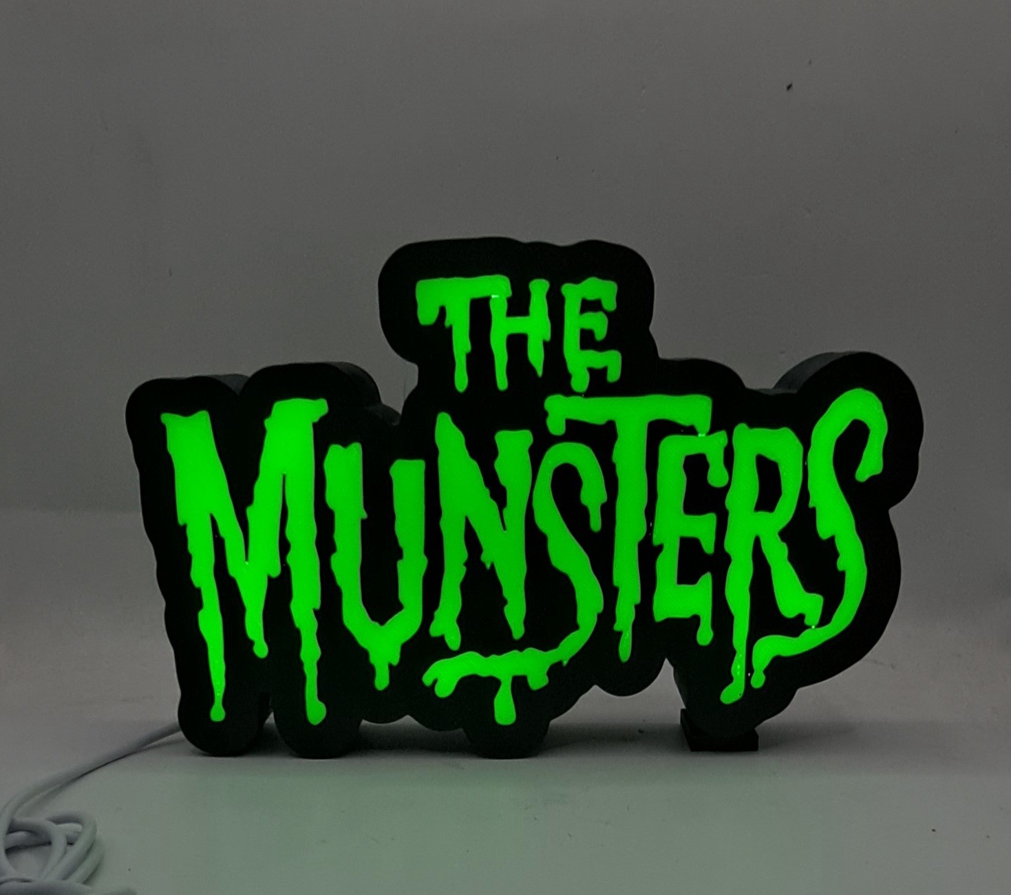 The Munsters LED Light-Up Sign 3D Printed Glow 60s TV Horror Nostalgia gallery