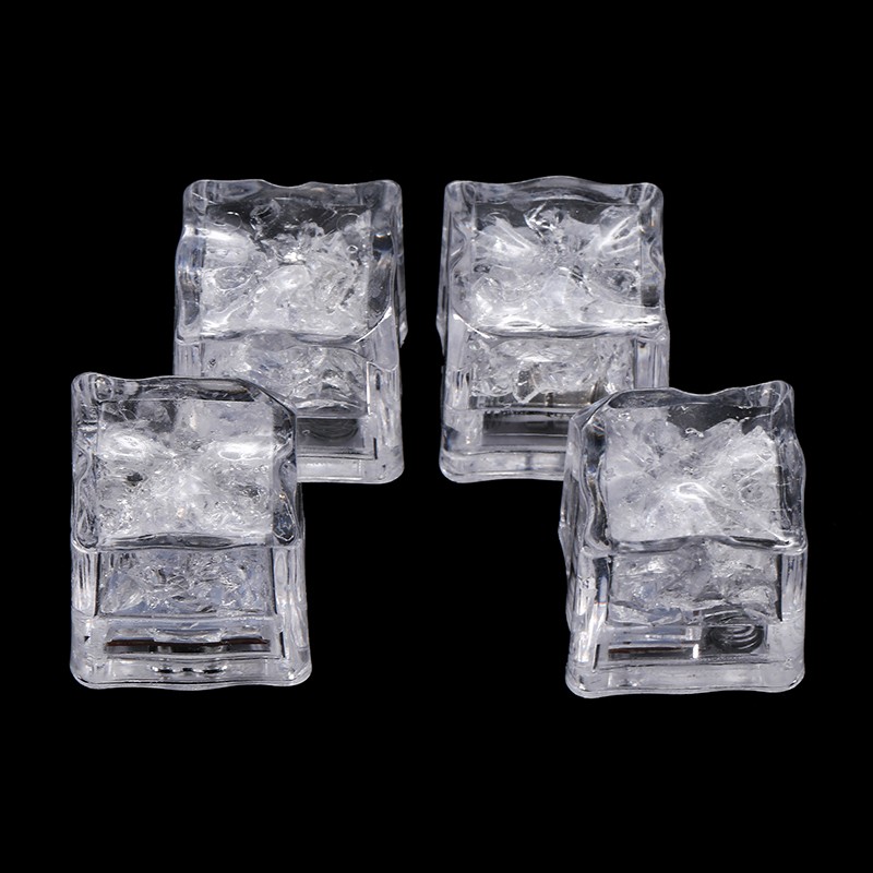 12x Waterproof Light Up Led Ice Cubes for Party Drinks Glowing Flashing Ice Cube gallery