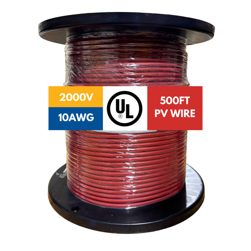 2000V PV Wire Tinned Stranded Copper - 8/10/12 AWG - Black/Red - 300 to 1000FT gallery