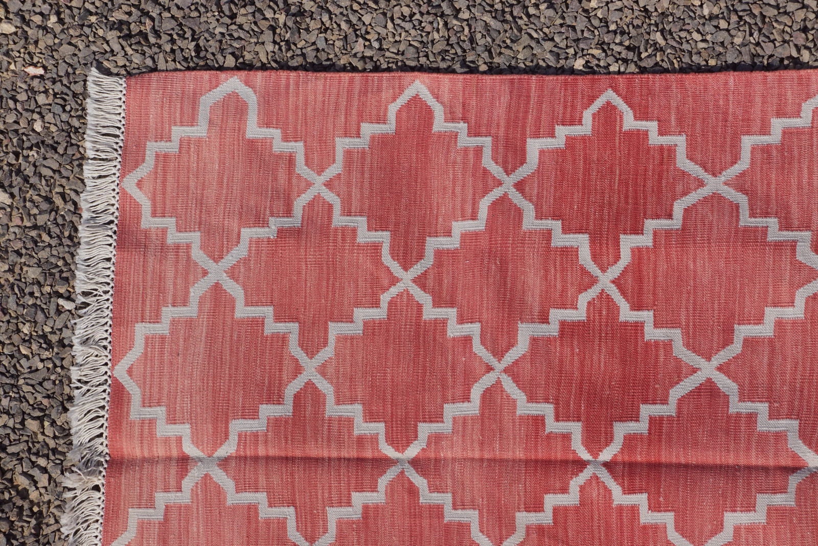 Rugmoda Cotton Red & Grey Lattice Geometric 3x5 Living Room Area Rug gallery
