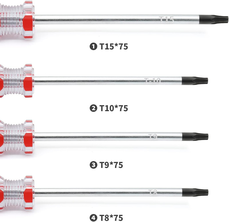 8PCS Magnetic Torx Screwdriver Set - T8, T9, T10, T15 Torx Security Screwdriver, gallery