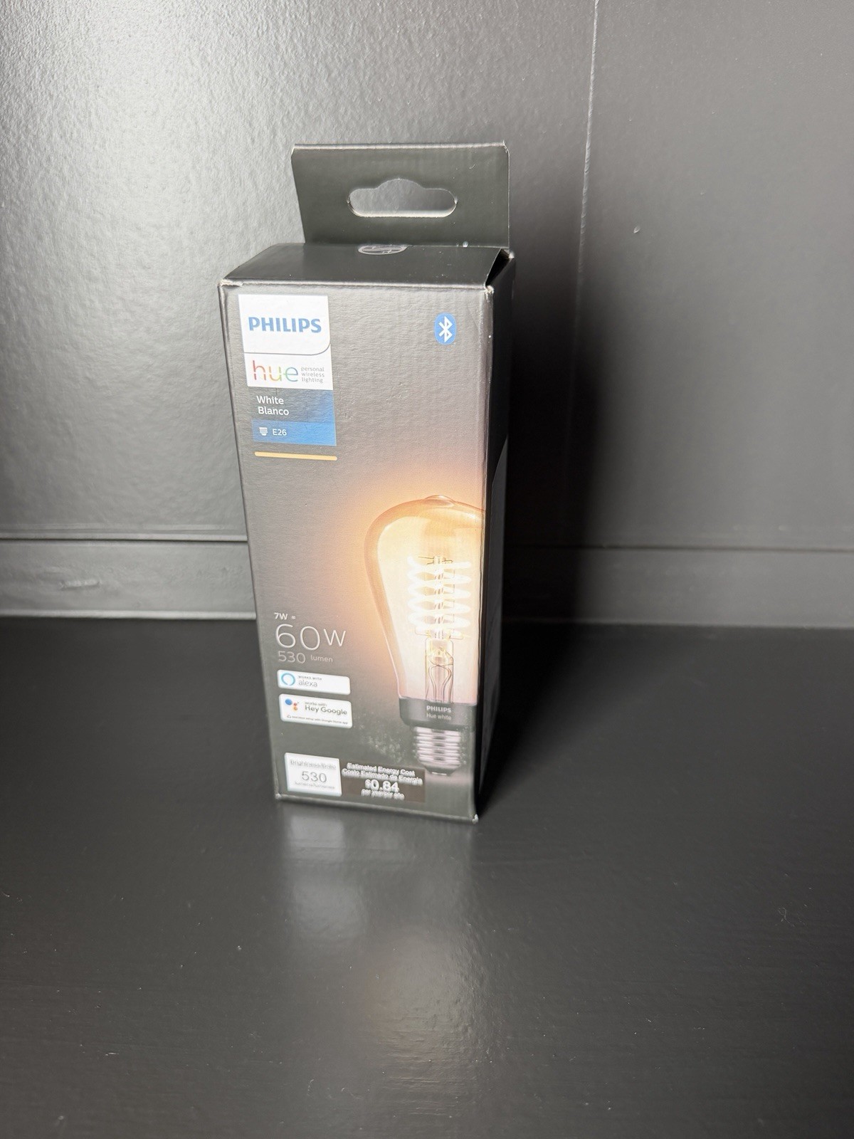Philips Hue Filament ST19 Bluetooth 60W Equivalent Smart LED Bulb - White gallery