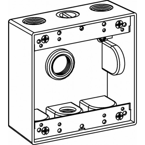 Orbit 2B75-4 2-Gang Weatherproof Box Four 0.75 Inch Hubs 2 Inch Deep gallery