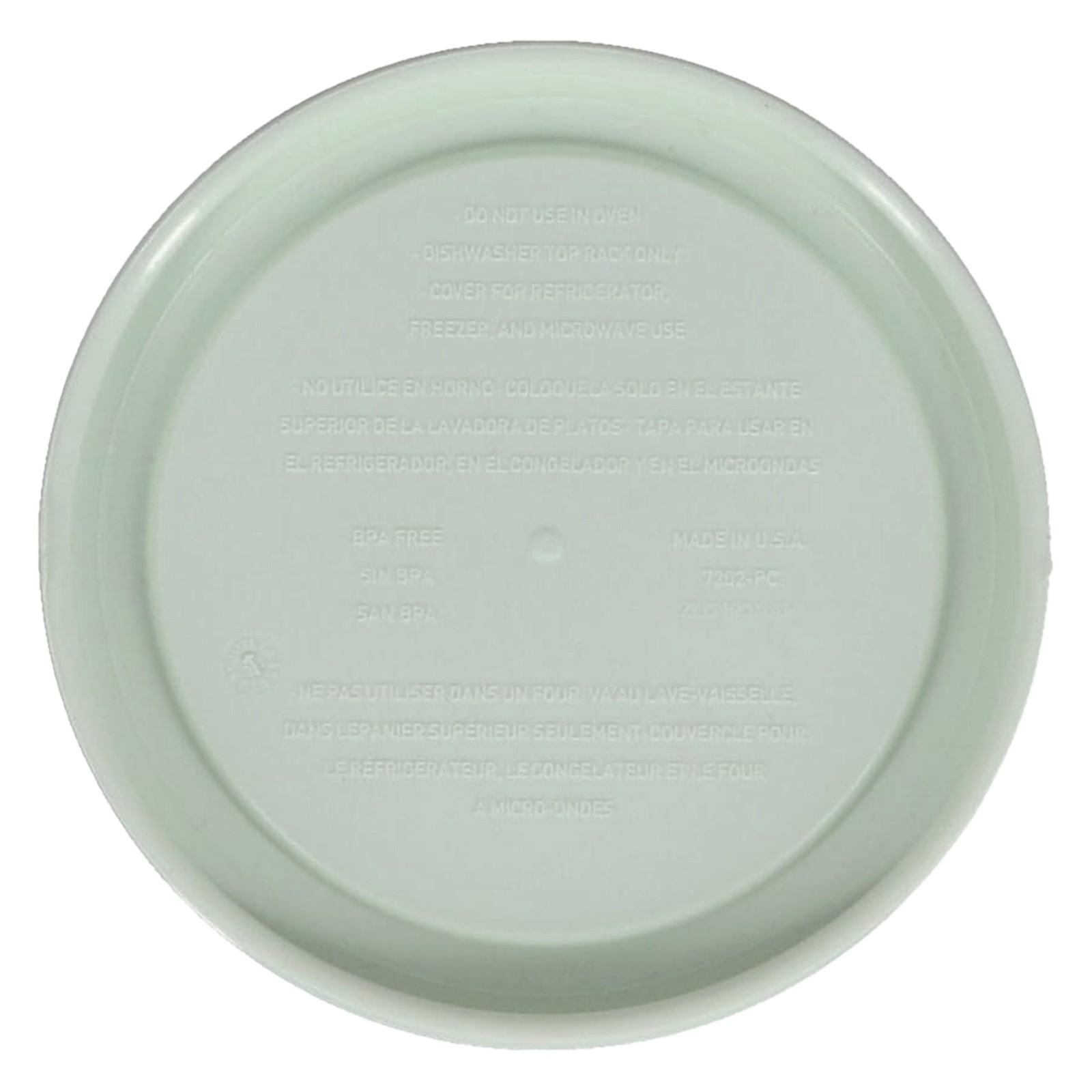 Pyrex 7202-PC 1 Cup White Mint Food Storage Replacement Lid - Made in the USA gallery