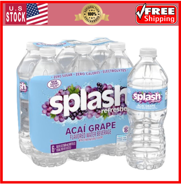 Splash Refresher Acai Grape Flavored Water, 16.9 Fl Oz, Plastic Bottle Pack of 6 gallery