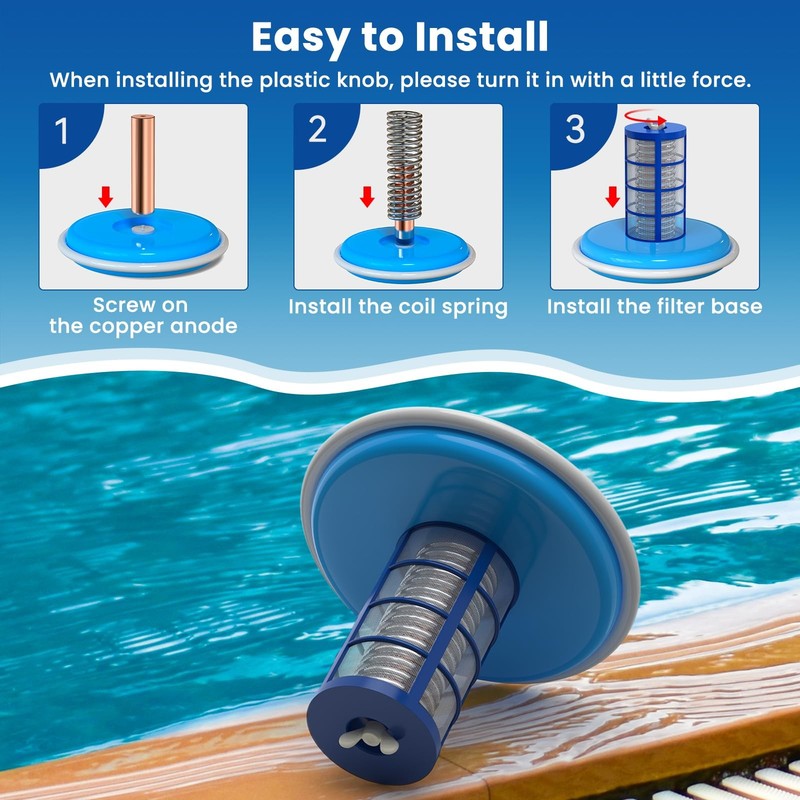 Pool Ionizer Replacement Copper Anodes Kit 4.13 x 0.71 Inch Troxlly Universal gallery