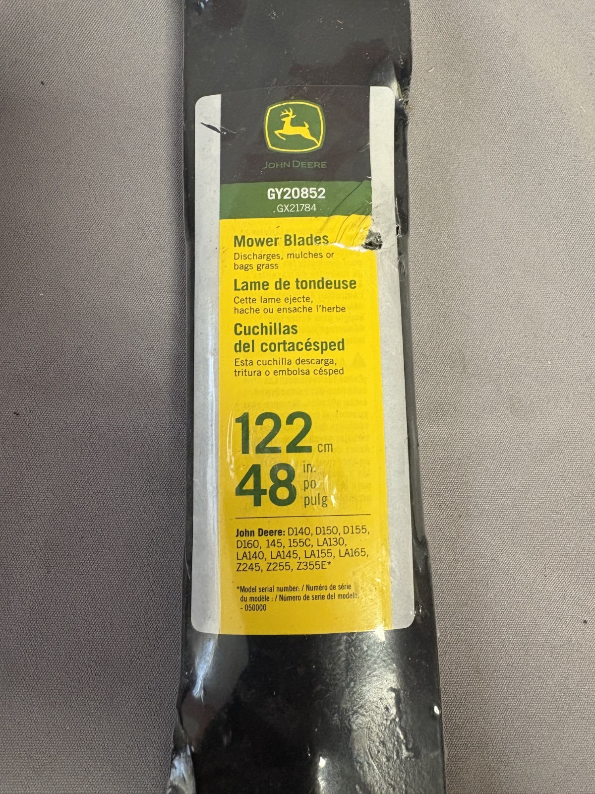 John Deere Lawn Mower Blade Kit 48" GY20852 Mulches Bags Grass 122cm gallery