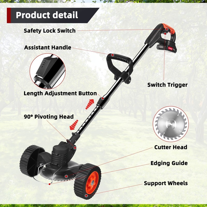 Cordless Electric Mower, Multifunctional Lawn Cutter for Home Small Business Use gallery