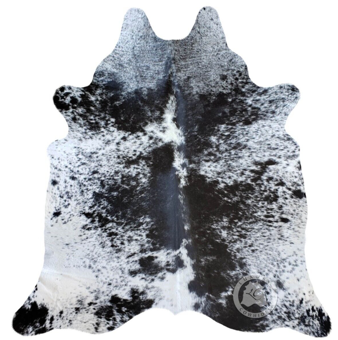 Real Cowhide Rug Salt and Pepper - Size 6 x 7-8 ft gallery