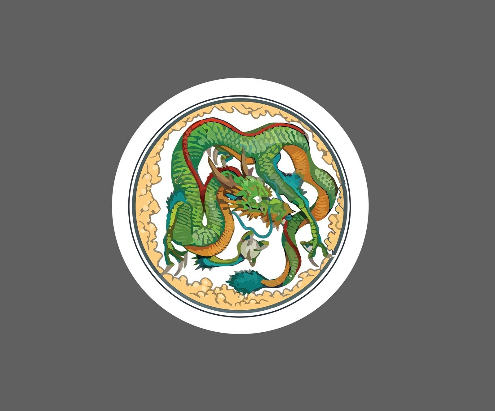 Dragon Sticker Green Seal Waterproof - Buy Any 4 For $1.75 Each Storewide! gallery