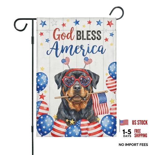 Funny Rottweiler Flag Memorial Day Independence Day House Flag for Patio, gallery