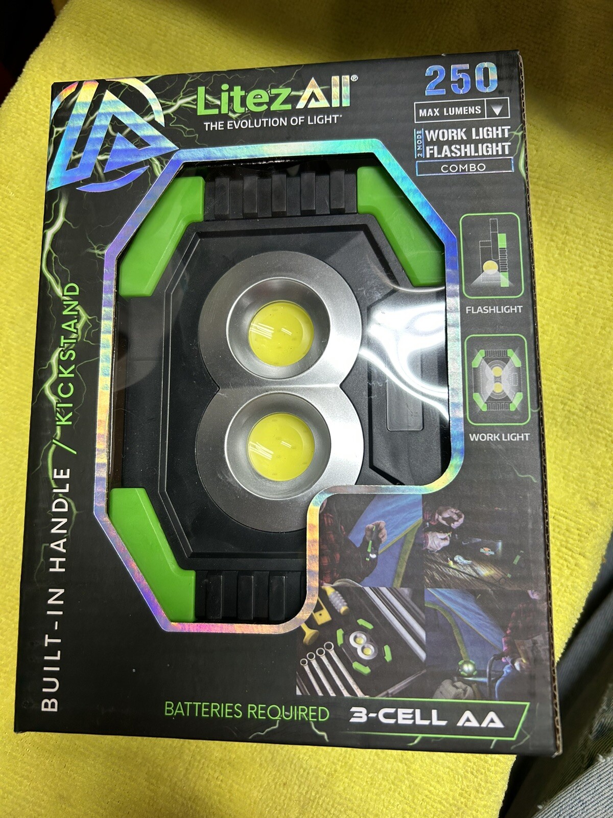 LitezAll 250 Lumen Flashlight Work Light 3pk 3 Cell AA Batteries Required NIB gallery