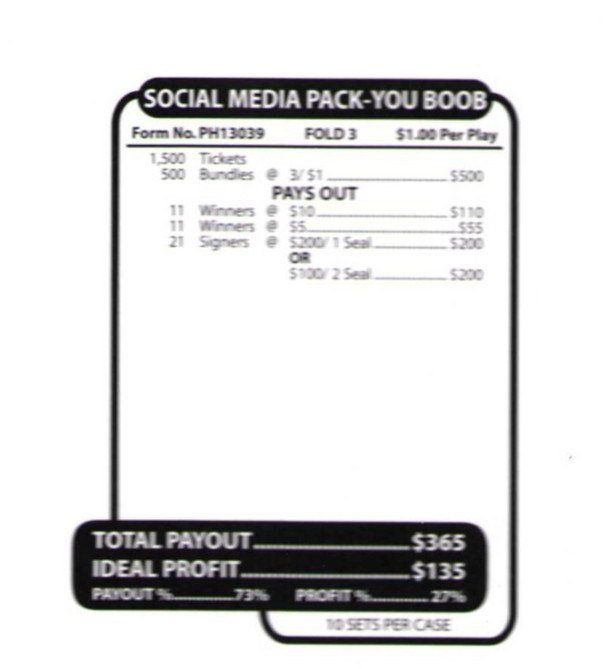 Pull Tab Ticket -Jars - Game - Holder - 5 PACK - Jars Media - 500 ct ea gallery