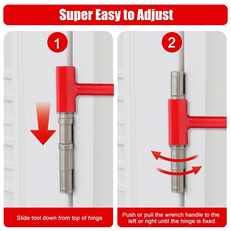 4 in 1 Door Hinge Adjustment Tool, Multi-Size Hinge Adjustment Tool with Rubber gallery