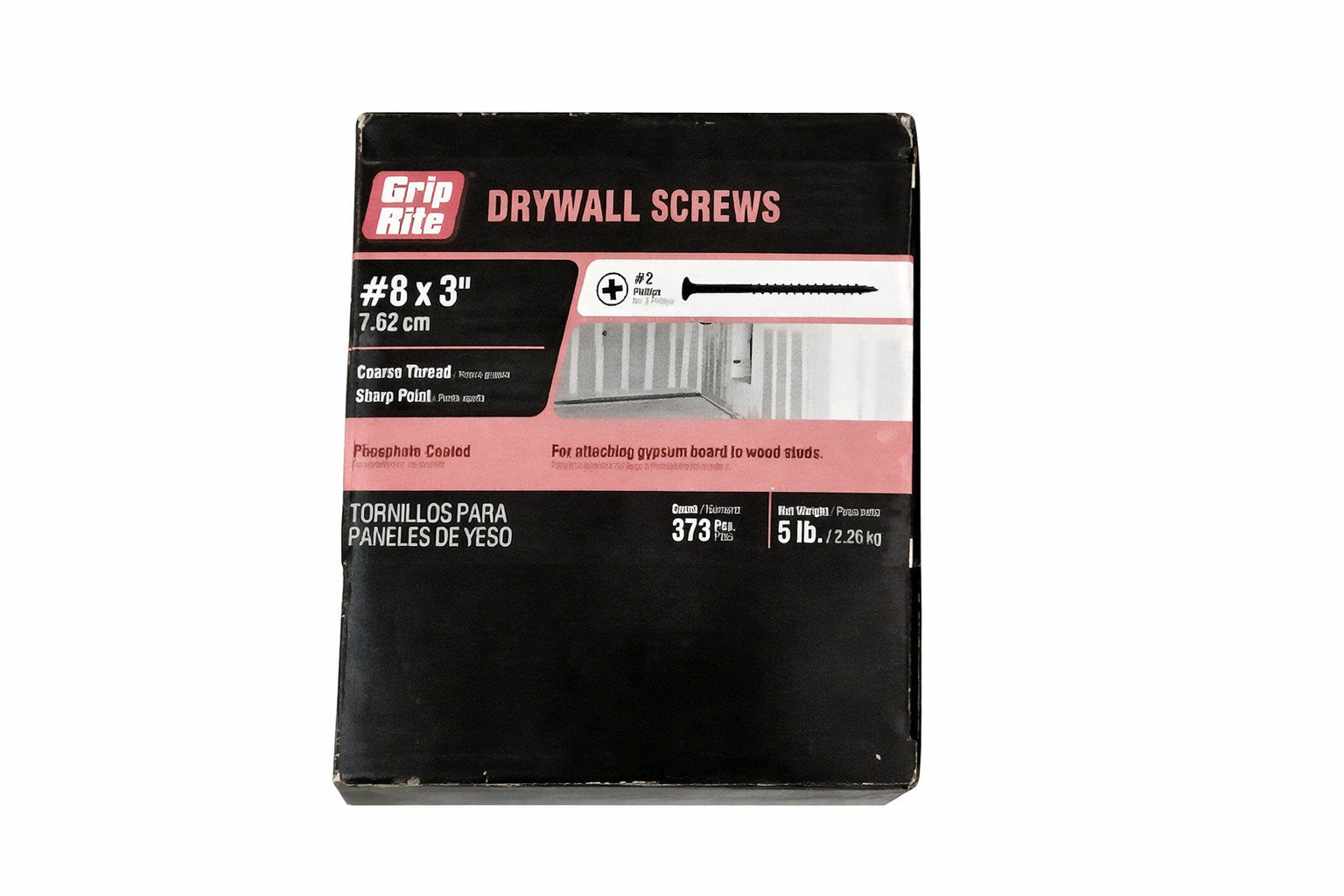 GRIP-RITE Drywall Screws #6 x 1 5/8” Philips Coarse Thread [5 Pounds-373 Screws] gallery